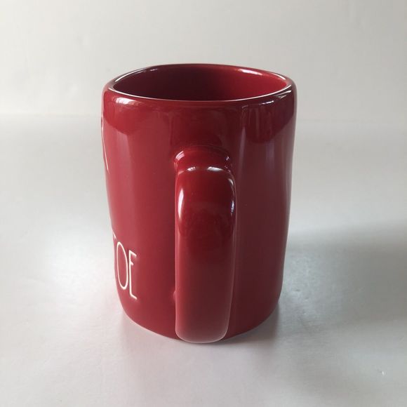 Rae Dunn Christmas “UNDER THE MISTLETOE” Red Mug White Large Letters NEW - Picture 4 of 7